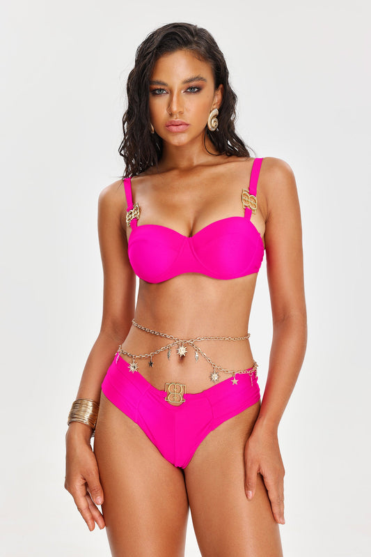 Blush Metal Letters Bikini  Set