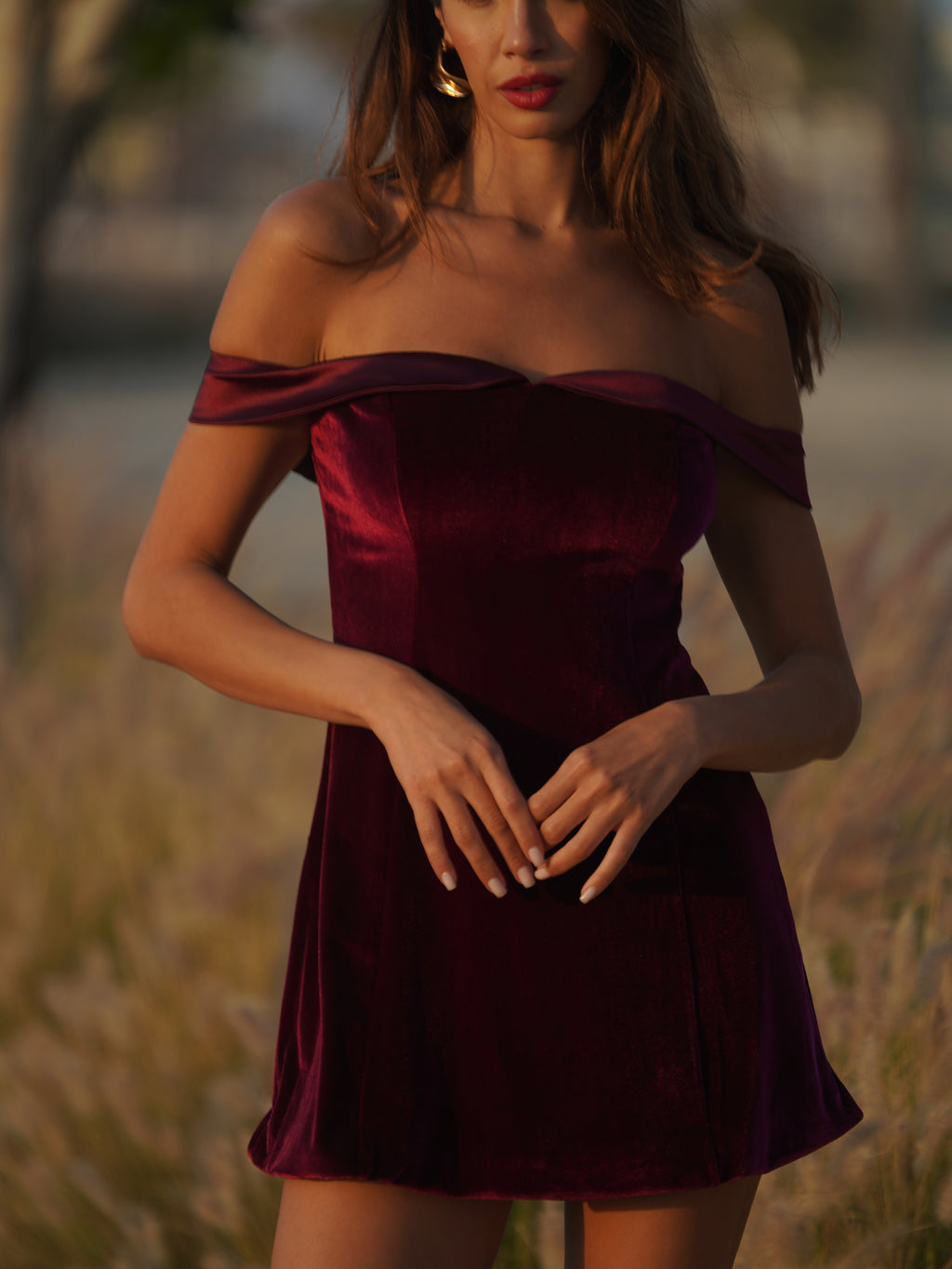 Crimson Allure Mini Dress- Red