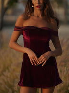 Crimson Allure Mini Dress- Red