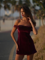 Crimson Allure Mini Dress- Red