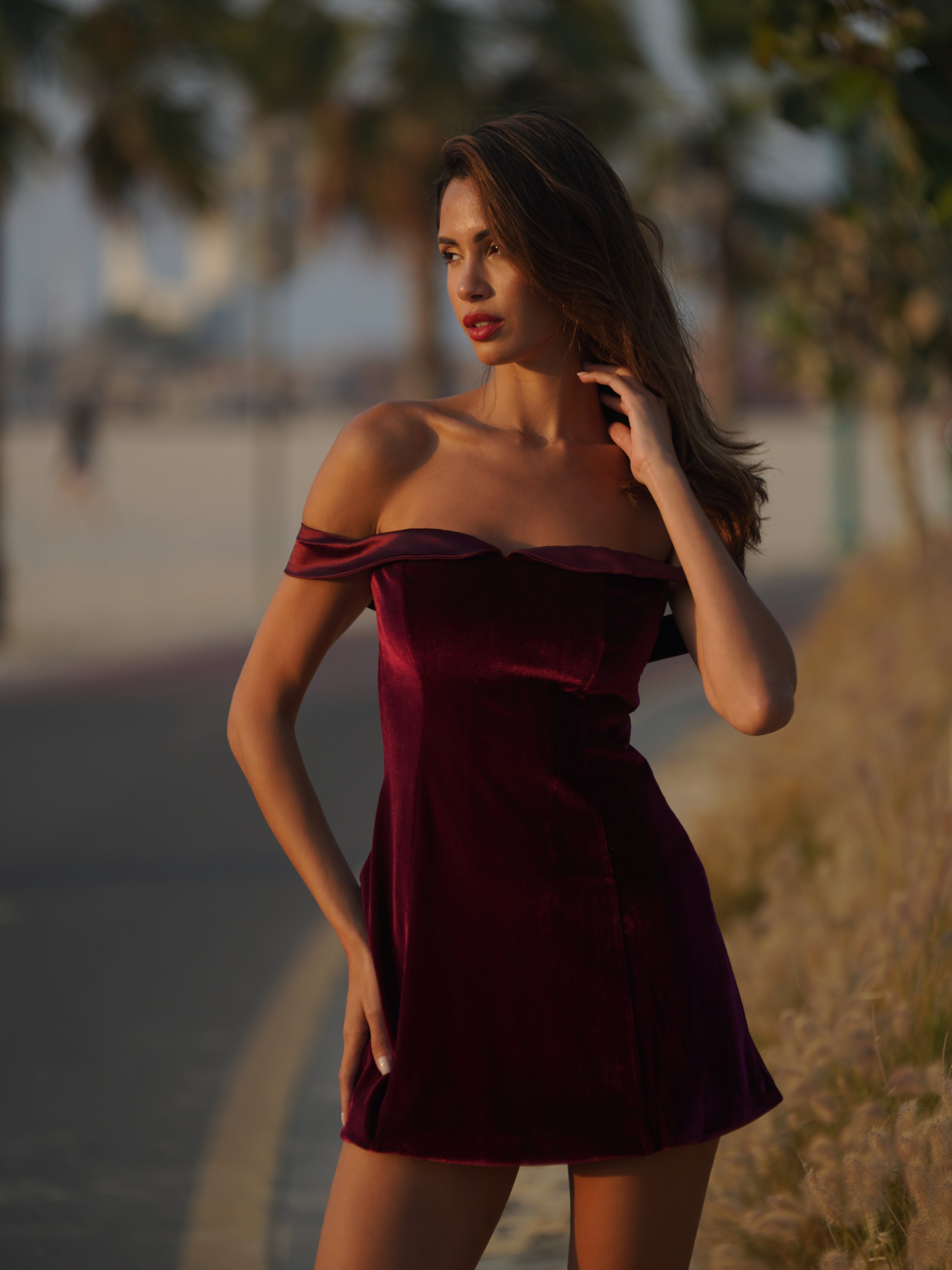 Crimson Allure Mini Dress- Red