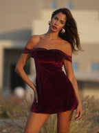 Crimson Allure Mini Dress- Red