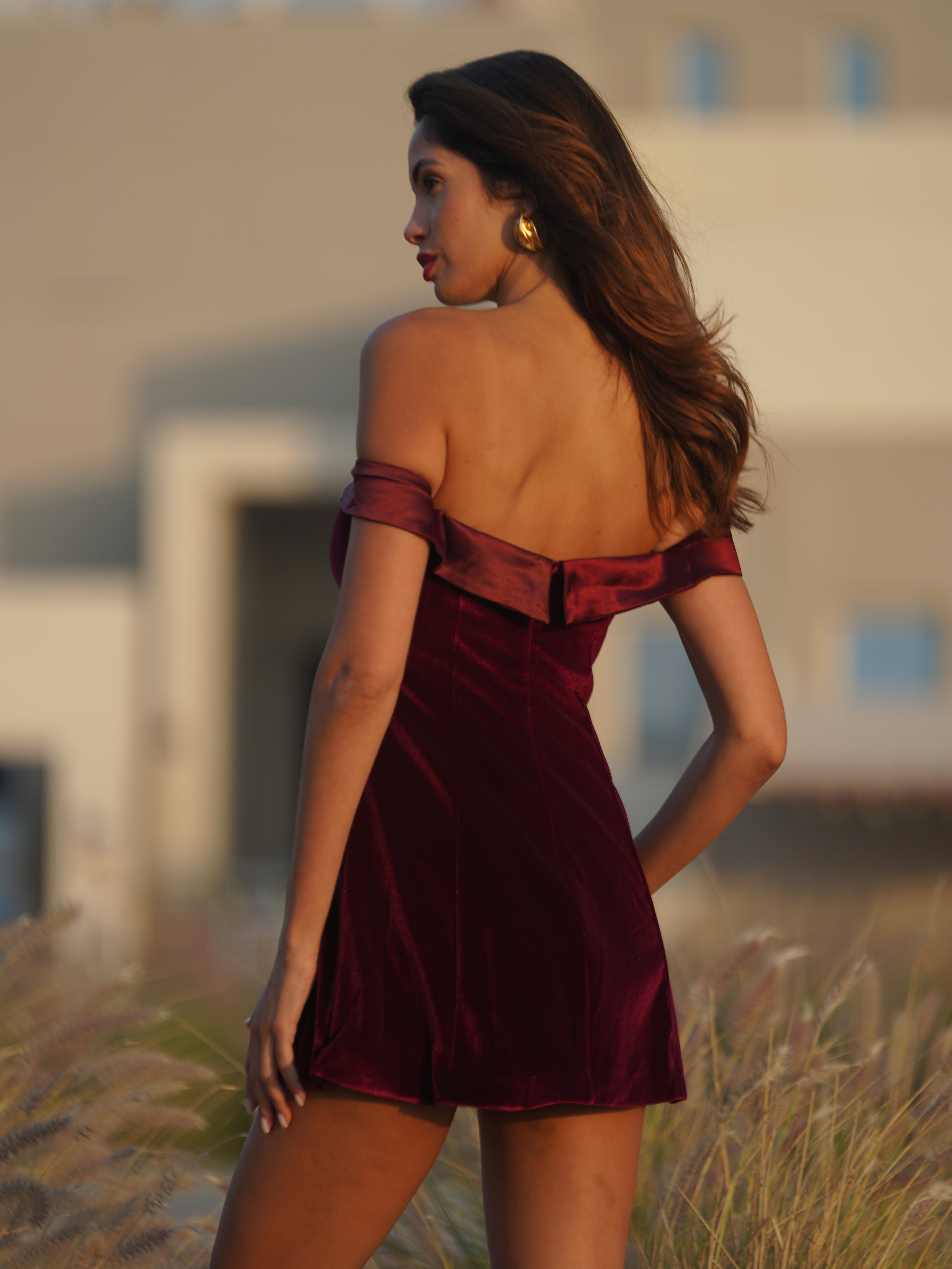 Crimson Allure Mini Dress- Red