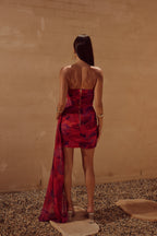 NIGHT LOVER DRESS  - SANGRIA PRINT